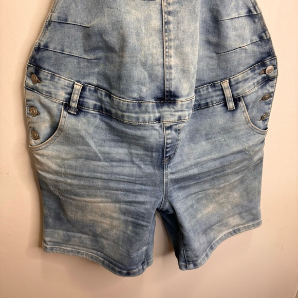 Thyme Maternity Blue Denim Shortalls Size Small - Picture 4 of 9